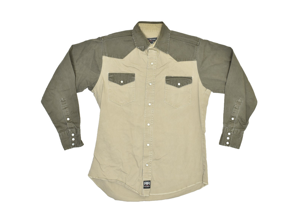 REAL RANCH Men's Regular Size M Workwear Button Down Shirt W/ Stain on Front